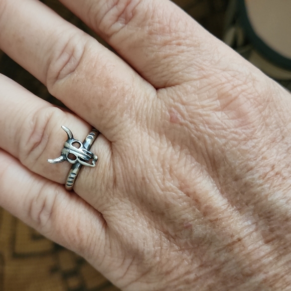 Super Cool Native American Navajo Sterling Longhorn Steer Ring 🐄 - Picture 7 of 8